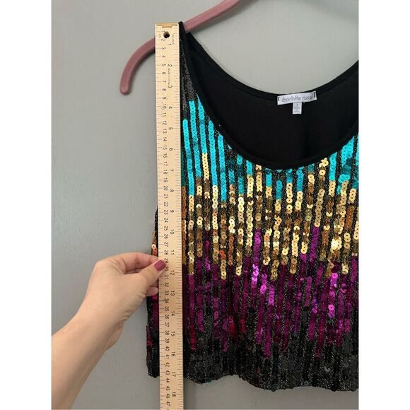 Charlotte Russe Multi-Colored Sequin  Crop Top size Small - Picture 9 of 10